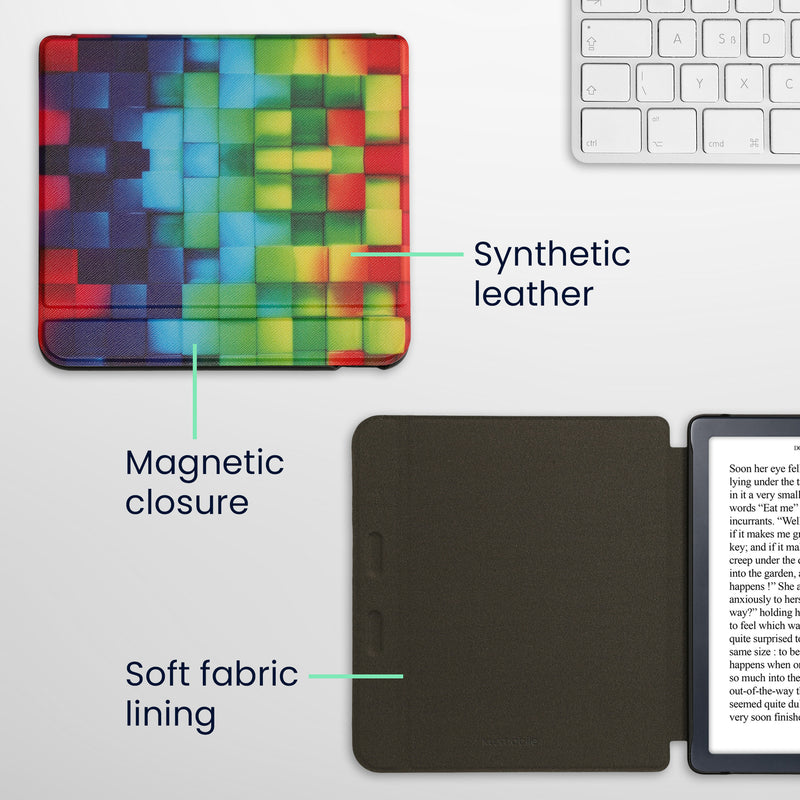 kwmobile Schutzhülle für Kobo Kobo Libra Colour / Tolino Vision Color Hülle - eReader Flip Case mit Auto Sleep Funktion