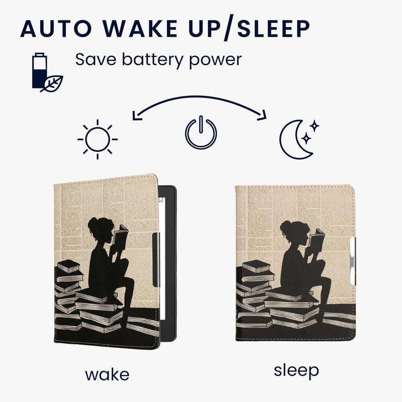 kwmobile Schutzhülle für Kobo Aura H2O Edition 2 Hülle - eReader Flip Case mit Handschlaufe und Auto Sleep Funktion