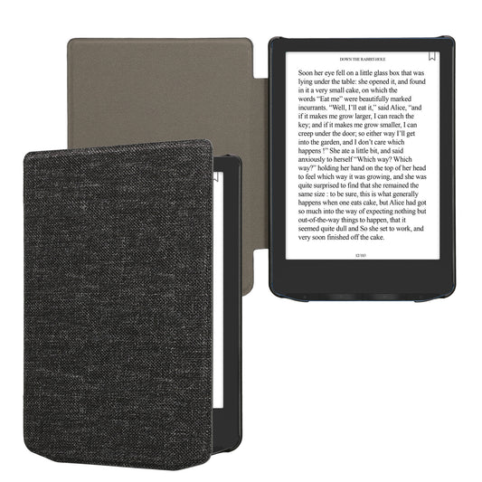 kwmobile Hülle kompatibel mit Pocketbook Verse / Verse Lite / Verse Pro / Color / Vivlio Light/Light HD - Stoff eReader Schutzhülle Cover Case - Dunkelgrau Dunkelgrau  