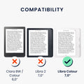 kwmobile Flip Hülle kompatibel mit Kobo Kobo Libra Colour / Tolino Vision Color - Vorderfach Handschlaufe