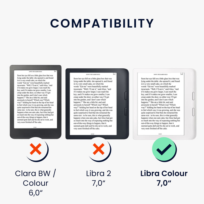 kwmobile Flip Hülle kompatibel mit Kobo Kobo Libra Colour / Tolino Vision Color - Vorderfach Handschlaufe