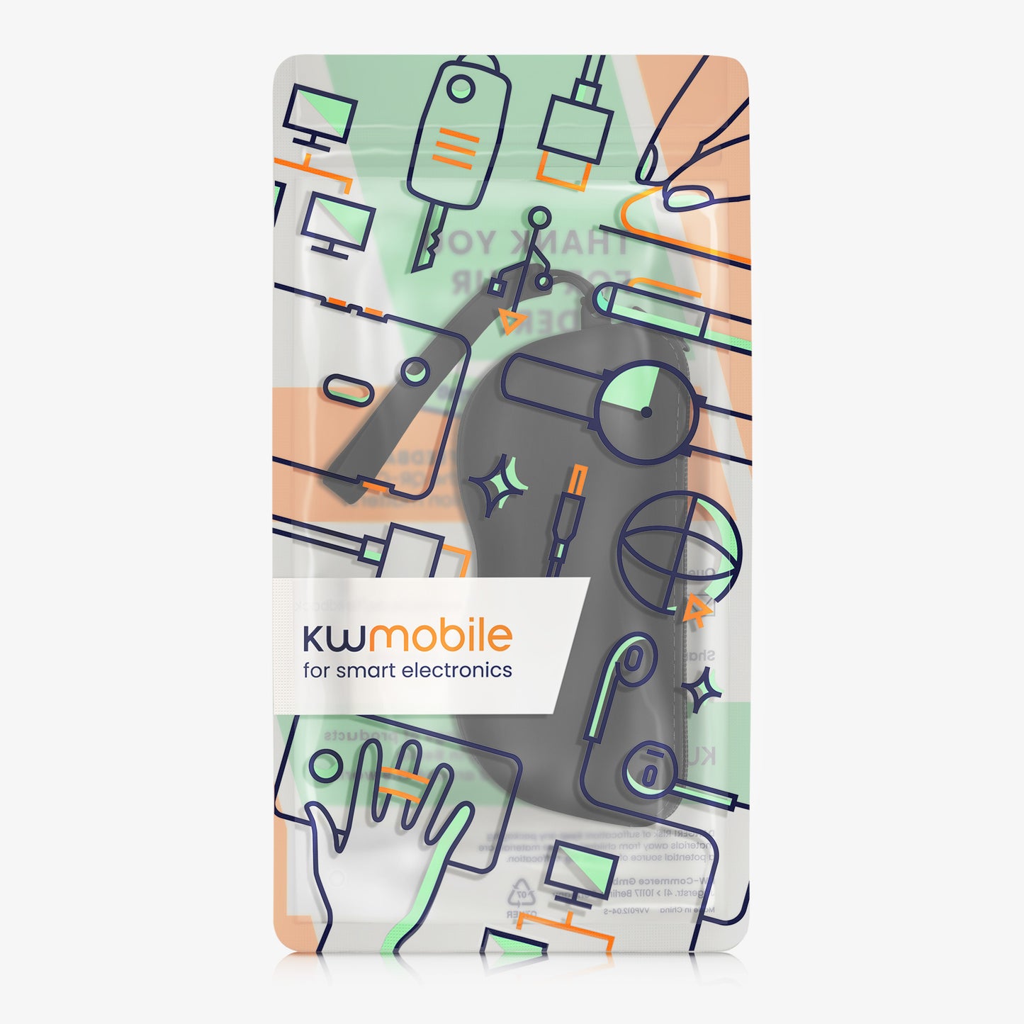 kwmobile Sonnenbrillen Etui zum Anhängen - weiches Brillenetui zum Anhängen für Handtasche - Tasche für Brille mit Reißverschluss