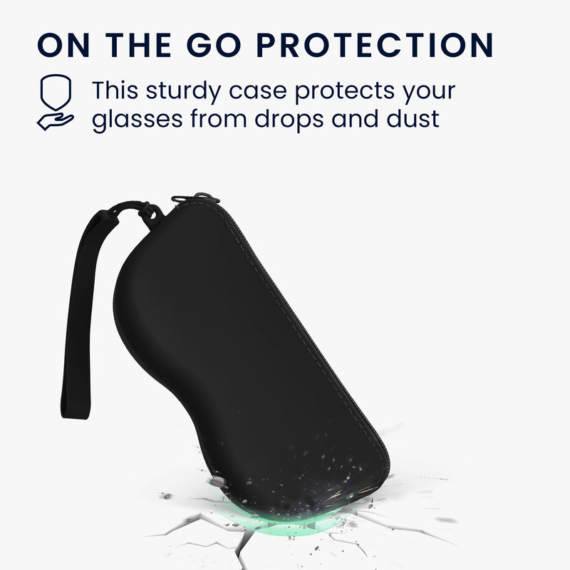 kwmobile Sonnenbrillen Etui zum Anhängen - weiches Brillenetui zum Anhängen für Handtasche - Tasche für Brille mit Reißverschluss