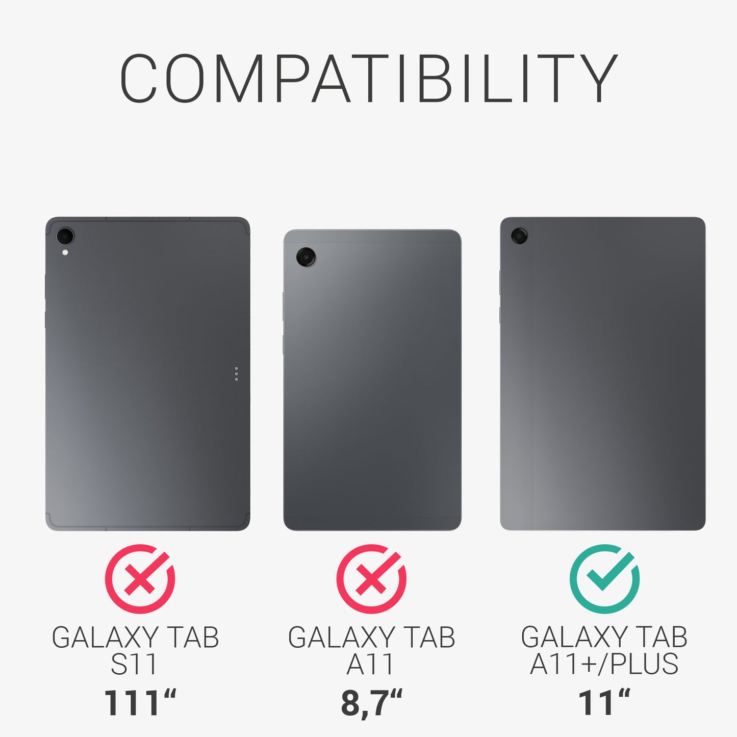 kwmobile Schutzhülle kompatibel mit Samsung Galaxy Tab A11+ / Plus - Tablet Cover Case