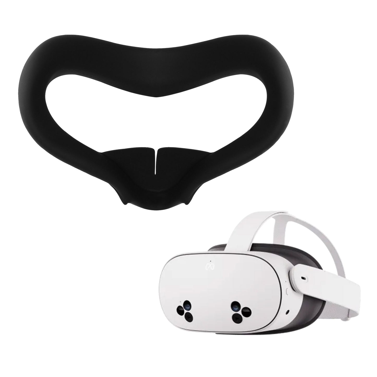 kwmobile VR Silikon Maske kompatibel mit Meta Quest 3S Cover - Silikonmaske VR-Brillen-Maske gegen Schweiß und Verschmutzung - Schwarz Schwarz  [dsg01]