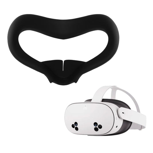 kwmobile VR Silikon Maske kompatibel mit Meta Quest 3S Cover - Silikonmaske VR-Brillen-Maske gegen Schweiß und Verschmutzung - Schwarz Schwarz  [dsg01]