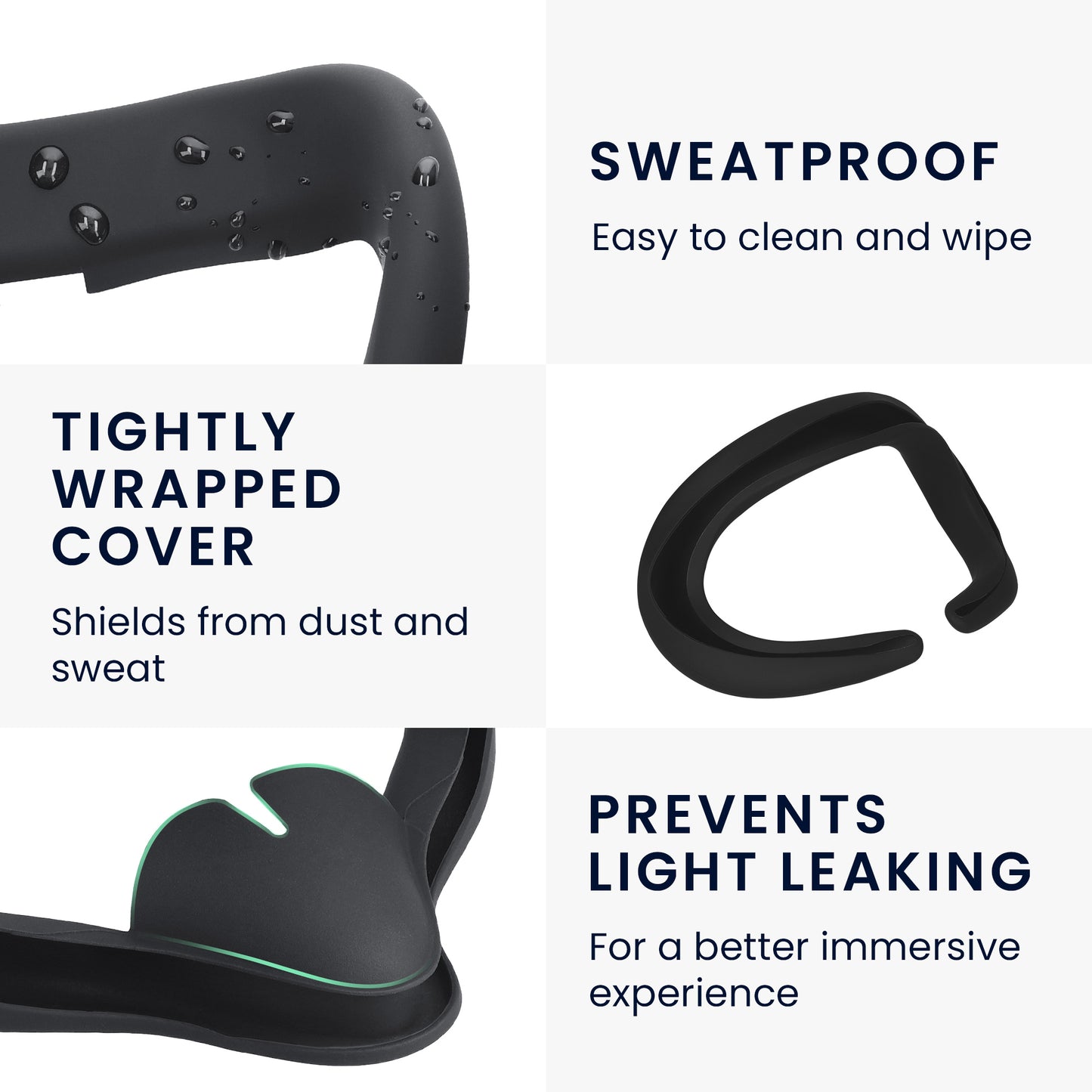 kwmobile VR Maske kompatibel mit Meta Quest 3 Cover gegen Schweiß und Verschmutzung