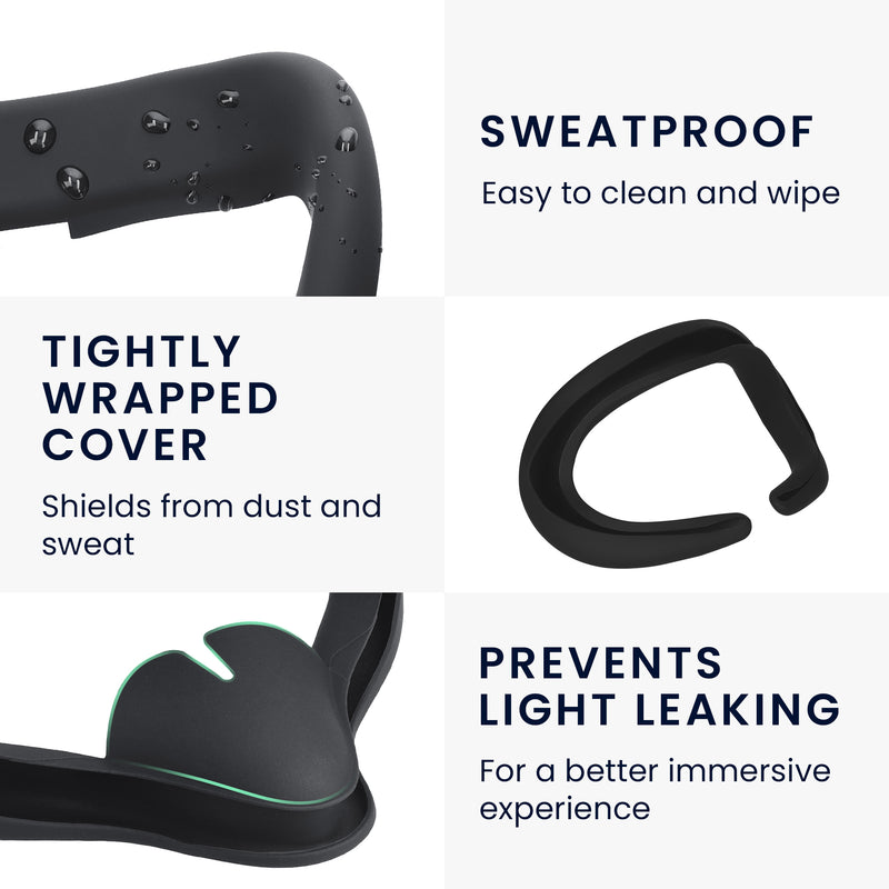 kwmobile VR Maske kompatibel mit Meta Quest 3 Cover gegen Schweiß und Verschmutzung