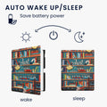 kwmobile Schutzhülle für Amazon Kindle Scribe 11" (2025) Hülle - eReader Flip Case mit Auto Sleep Funktion - Bibliothek Motto