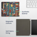 kwmobile Schutzhülle für Amazon Kindle Scribe 11" (2025) Hülle - eReader Flip Case mit Auto Sleep Funktion - Bibliothek Motto