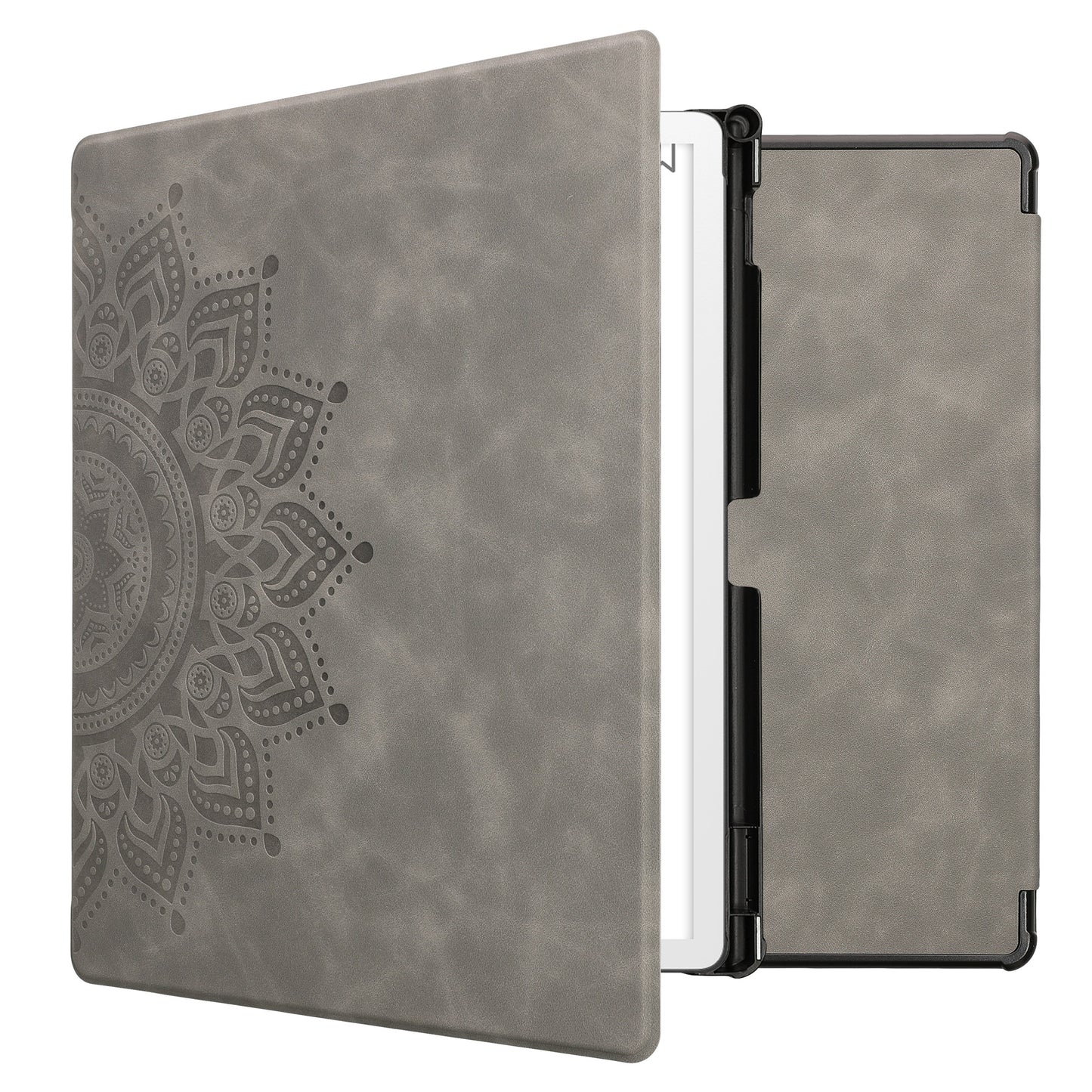 kwmobile Hülle kompatibel mit Amazon Kindle Scribe 11" (2025) Hülle - Kunstleder Cover - Aufgehende Sonne Grau Grau  [dsg02]