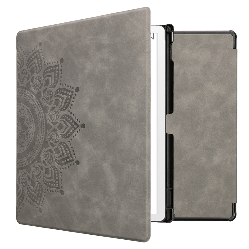 kwmobile Hülle kompatibel mit Amazon Kindle Scribe 11" (2025) Hülle - Kunstleder Cover - Aufgehende Sonne Grau Grau  [dsg02]
