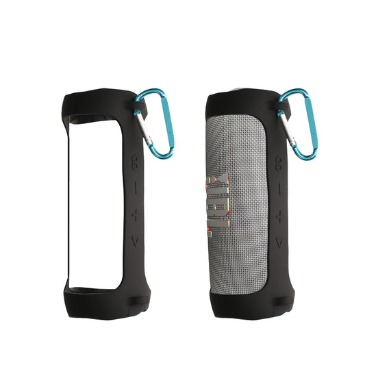 kwmobile Silikon Hülle kompatibel mit JBL Flip 6 / Flip 5 - Schutzhülle für Mini Speaker - Cover Bluetooth Lautsprecher Schwarz Schwarz  