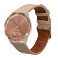 kwmobile Armband kompatibel mit Garmin vivomove 3S / vivoactive 4S - Echtleder Fitnesstracker Sportarmband Band Beige  