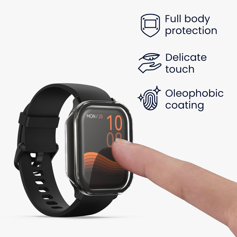 kwmobile Glas Hülle für Haylou GST Lite / LS13 Schutzhülle Fullbody Fitnesstracker Case Set