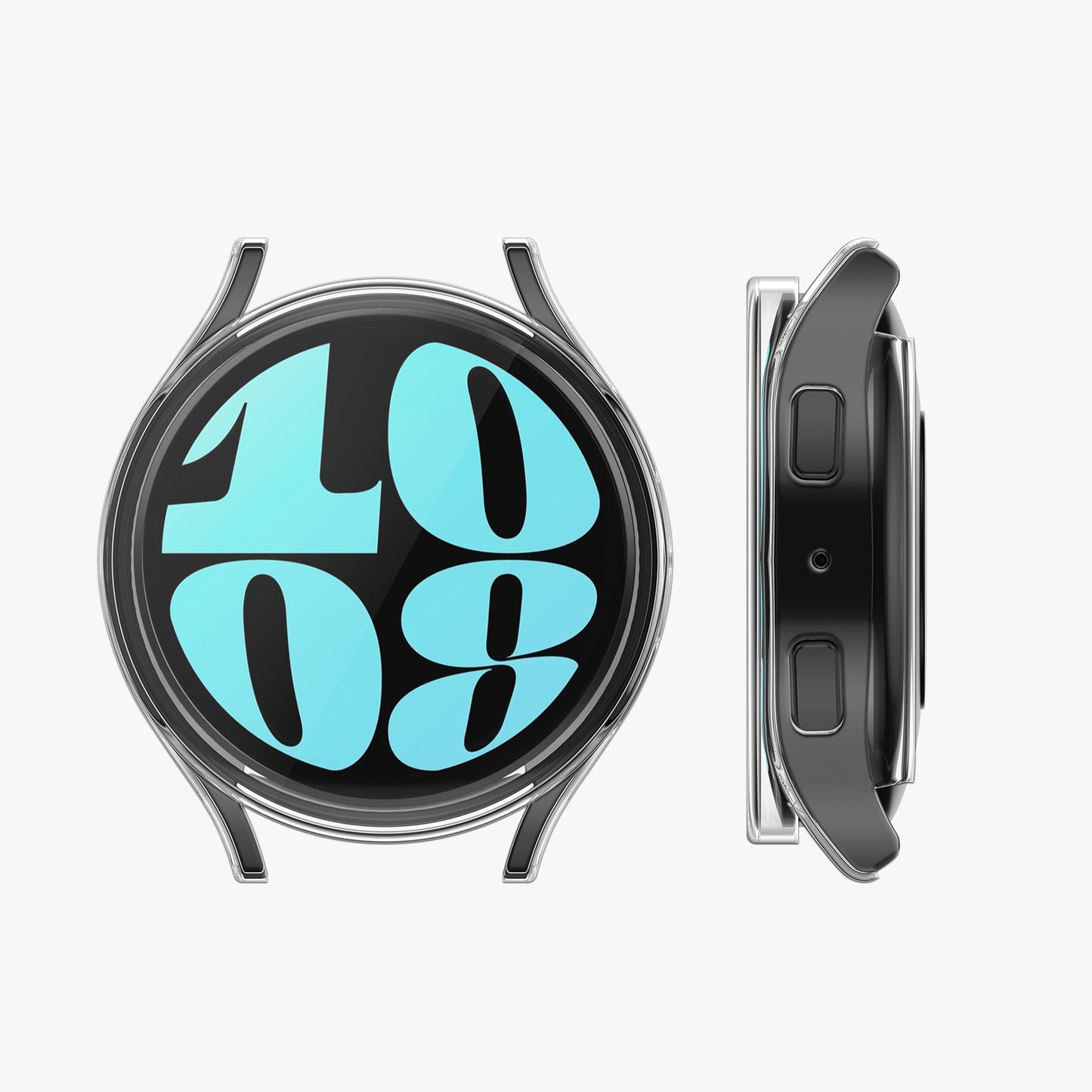 kwmobile Silikon Hülle für Samsung Galaxy Watch 6 44mm Schutzhülle Fullbody Display Cover Set