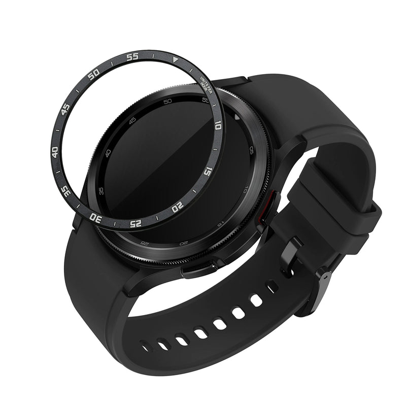 kwmobile Schutzring kompatibel mit Samsung Galaxy Watch 6 Classic 43mm Fitnesstracker - Bezel Ring Lünette in Schwarz Silber Schwarz  