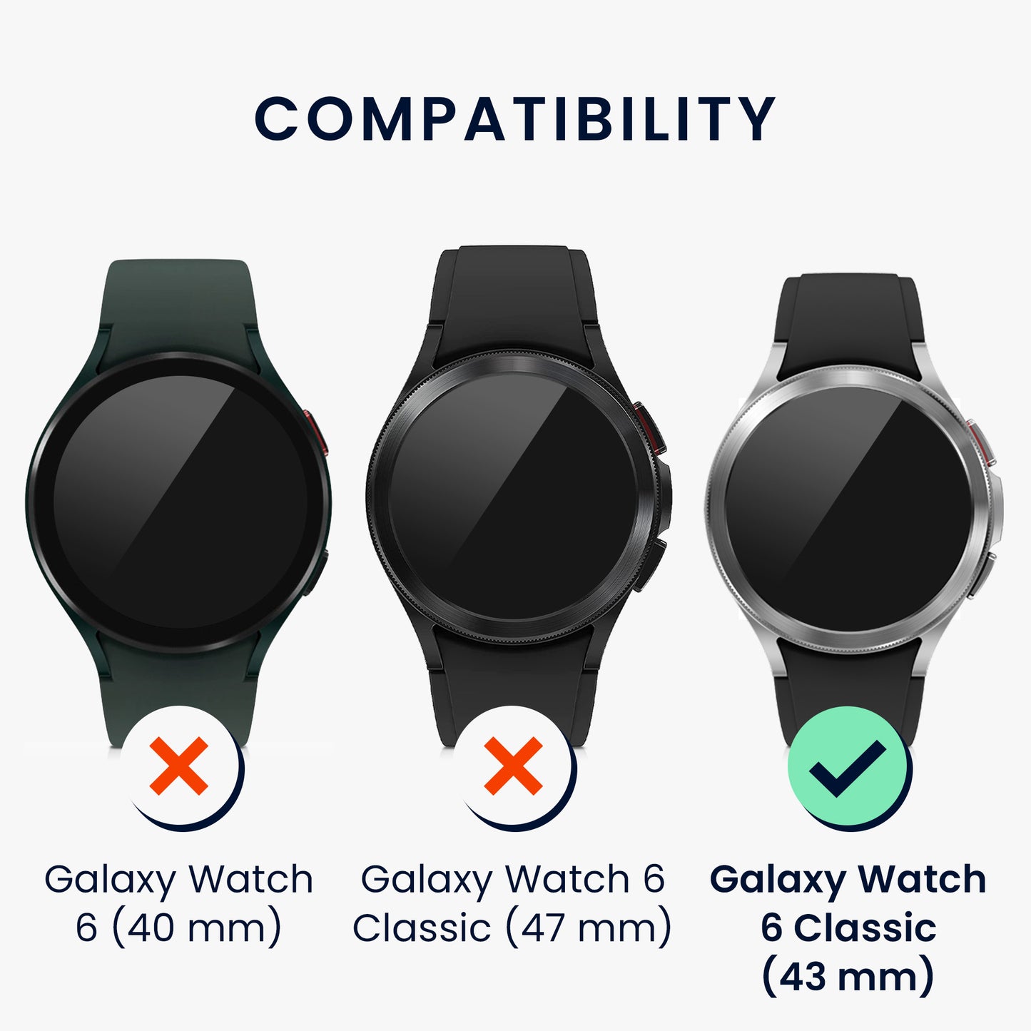 kwmobile Schutzring kompatibel mit Samsung Galaxy Watch 6 Classic 43mm Fitnesstracker