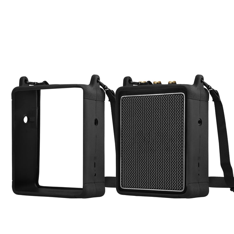 kwmobile Silikon Hülle kompatibel mit Marshall Stockwell II - Schutzhülle für Mini Speaker - Cover Bluetooth Lautsprecher Schwarz Schwarz  