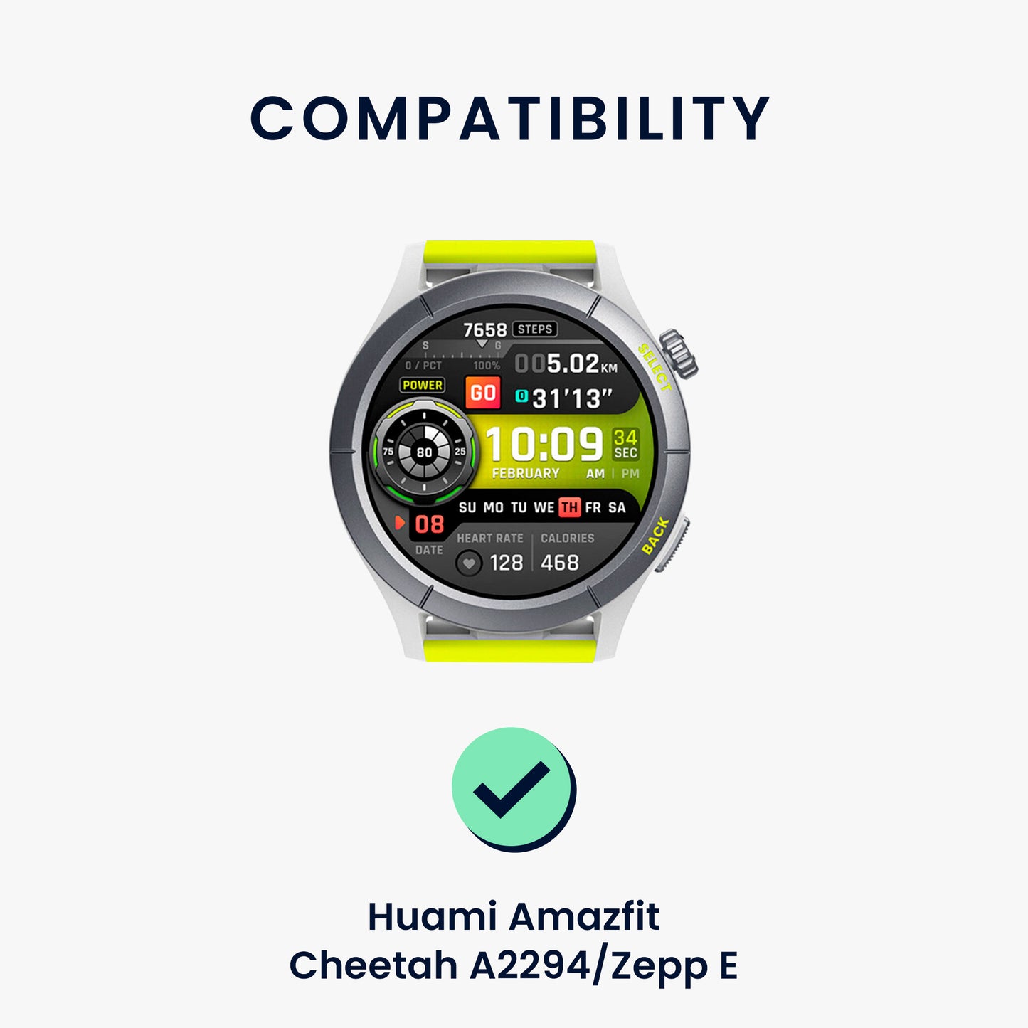 kwmobile Uhrenarmband für Huami Amazfit Cheetah A2294 / Zepp E Armband Fitnesstracker Band Set Ersatzarmband Smartwatch