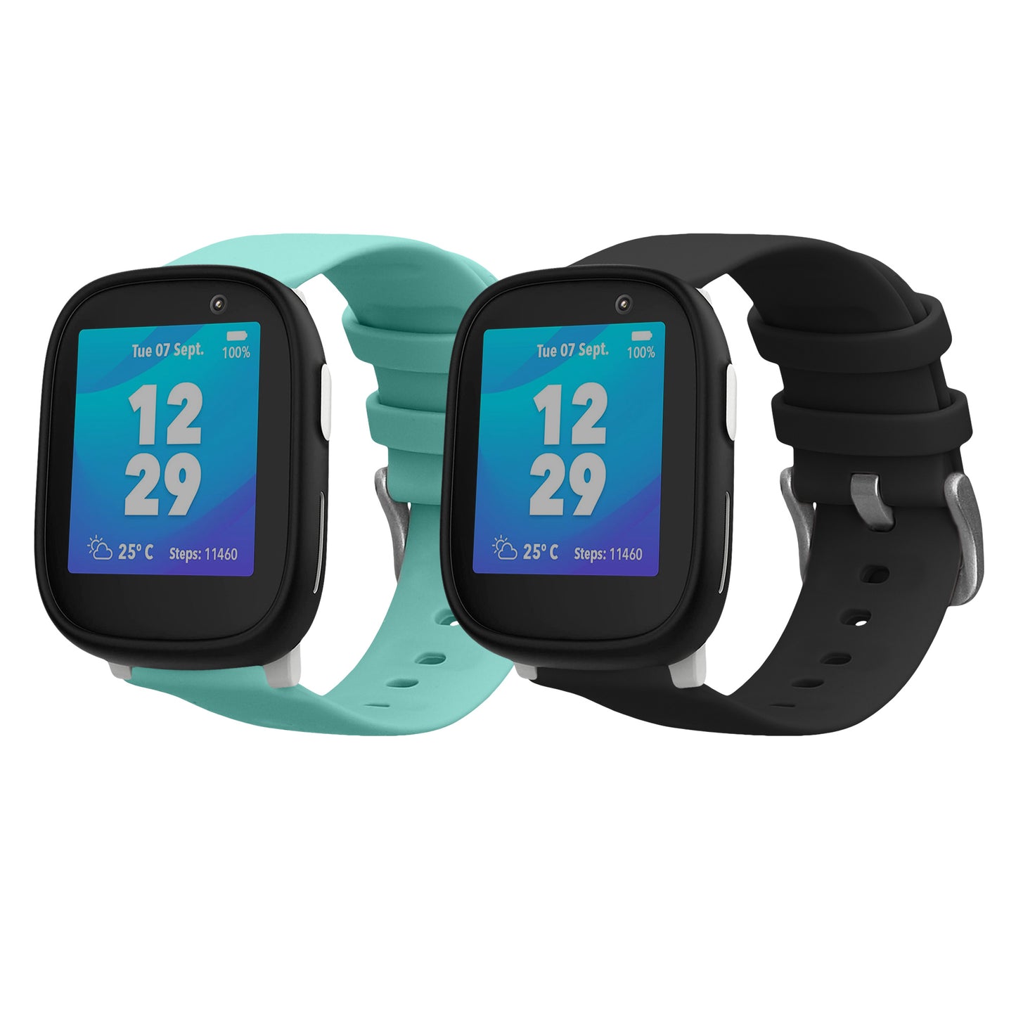 kwmobile Armband S kompatibel mit Xplora X6 Play - 2x Fitnesstracker Sportarmband aus TPU und Silikon Schwarz  [dsg04]
