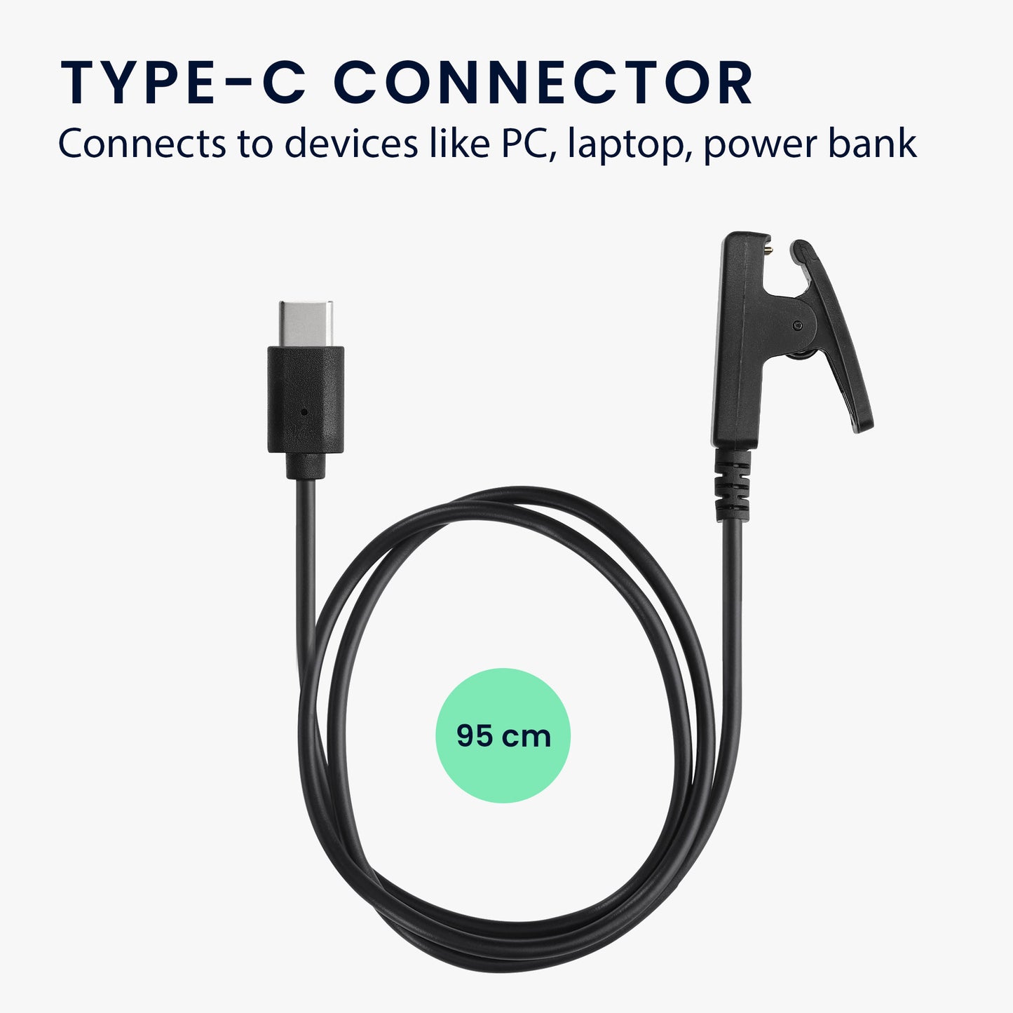 kwmobile USB C Ladekabel kompatibel mit Garmin vivomove Trend / Lily / HR / Forerunner 35 / 30 / 735XT Kabel Charger Smart Watch Typ C Ersatzkabel Fitnesstracker Aufladekabel