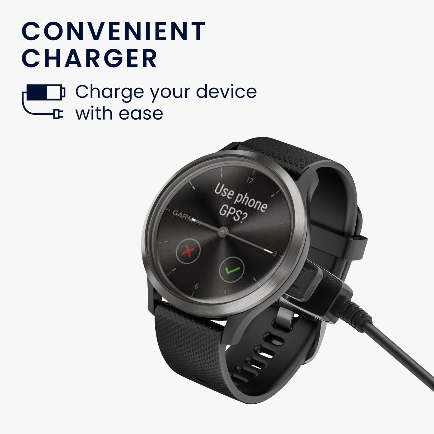 kwmobile USB C Ladekabel kompatibel mit Garmin vivomove Trend / Lily / HR / Forerunner 35 / 30 / 735XT Kabel Charger Smart Watch Typ C Ersatzkabel Fitnesstracker Aufladekabel