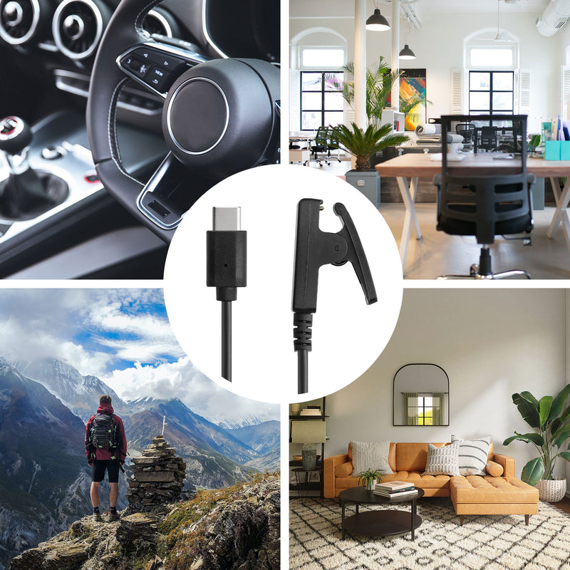 kwmobile USB C Ladekabel kompatibel mit Garmin vivomove Trend / Lily / HR / Forerunner 35 / 30 / 735XT Kabel Charger Smart Watch Typ C Ersatzkabel Fitnesstracker Aufladekabel