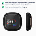 kwmobile Glas Hülle für Fitbit Versa 4 / Sense 2 Schutzhülle Fullbody Fitnesstracker Case Set