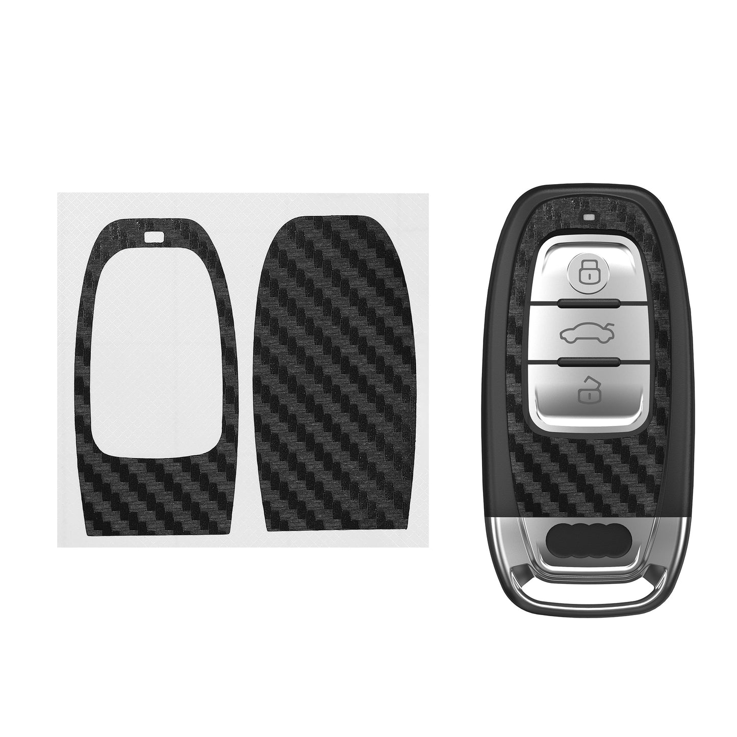 kwmobile 2x Schlüsselfolie kompatibel mit Audi Q5 / A8L / A8 / A7 / A5 / A4L Schlüssel