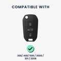 kwmobile Schlüsselfolie kompatibel mit Peugeot 308 / 408 / 508 / 3008 / 301 / 2008 Schlüssel