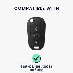 kwmobile Schlüsselfolie kompatibel mit Peugeot 308 / 408 / 508 / 3008 / 301 / 2008 Schlüssel - [dsg01] - Sonstiges