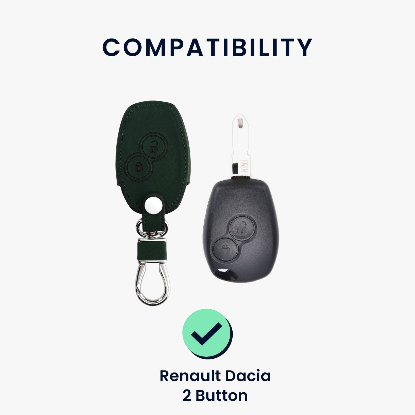 kwmobile Autoschlüssel Hülle kompatibel mit Renault Dacia 2-Tasten Autoschlüssel Kunstleder Schutzhülle Schlüsselhülle Cover