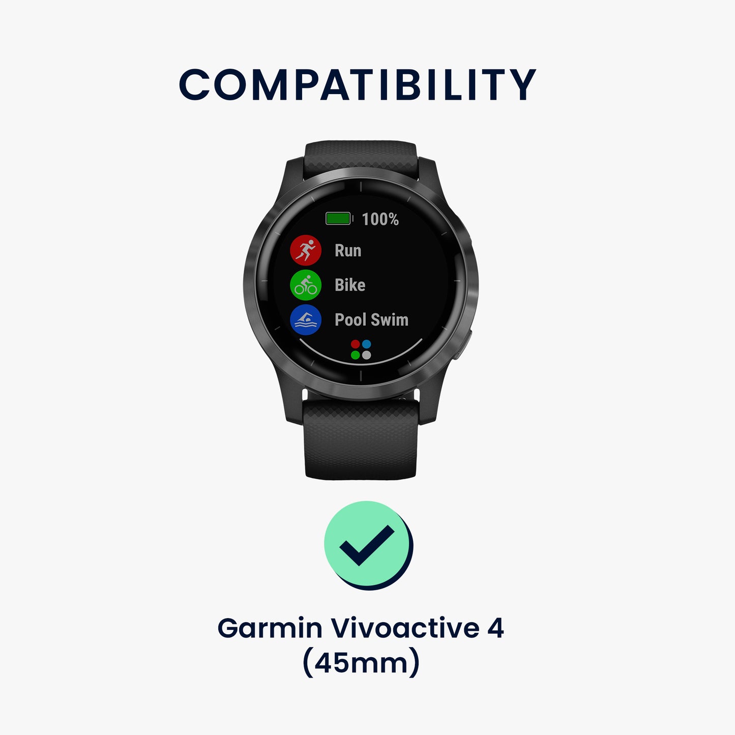 kwmobile Displayschutzfolie kompatibel mit Garmin Vivoactive 4 (45 mm) Folie Schutzfolie für Fitness Tracker robuster Displayschutz