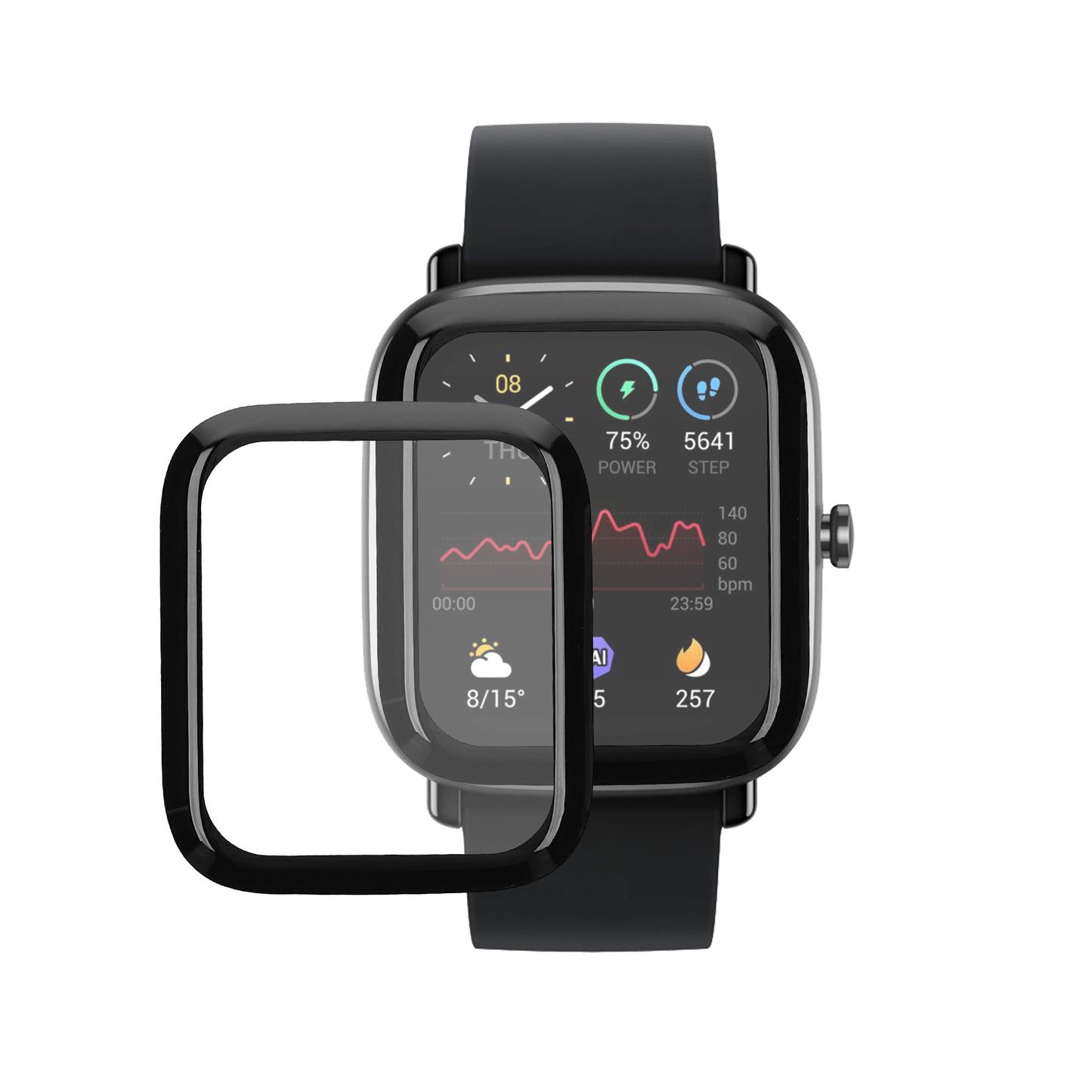 kwmobile 2x Transparente Displayschutzfolie kompatibel mit Huami Amazfit GTS 2 Mini Folie - Schutzfolie für Fitness Tracker - robuster Displayschutz Transparent  