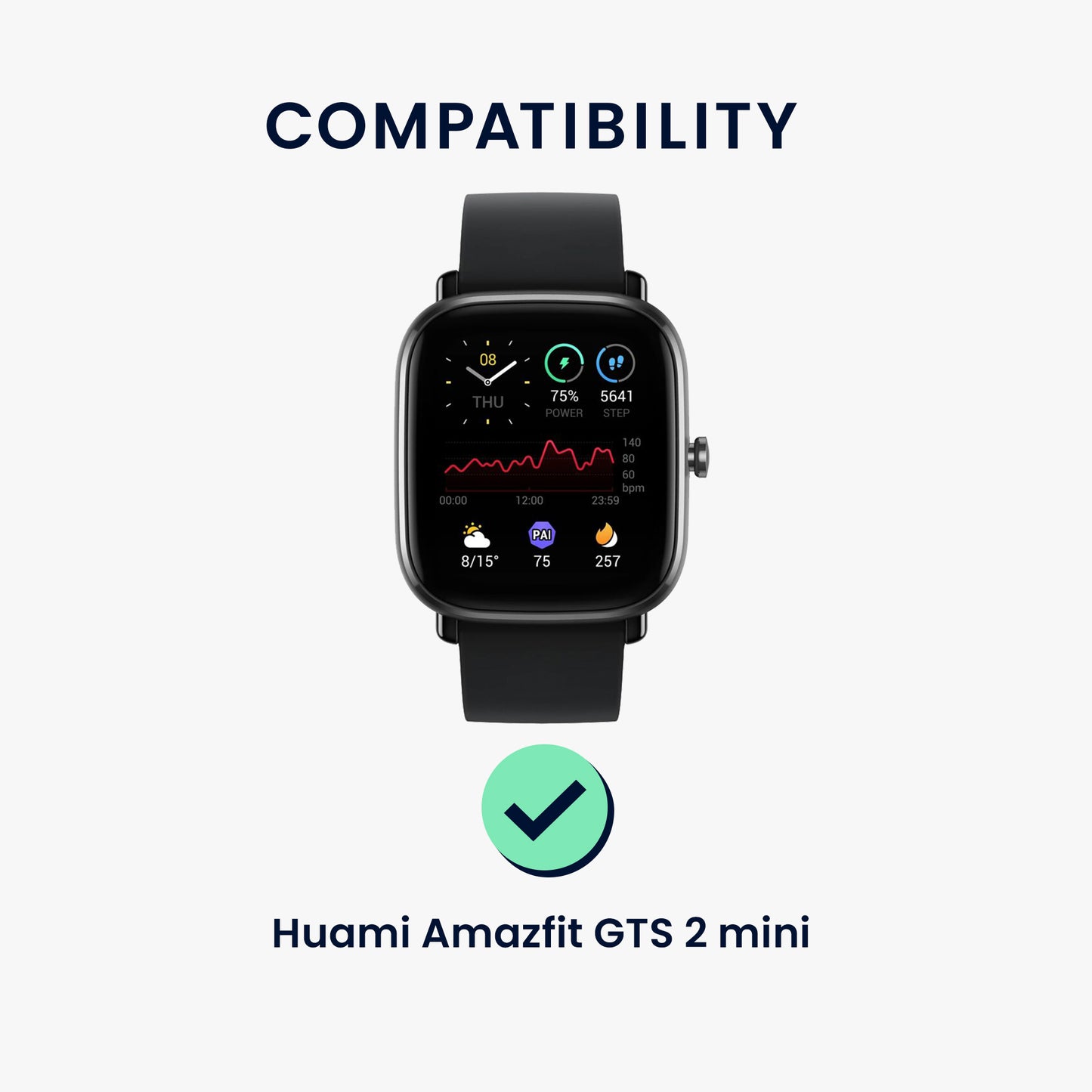 kwmobile Displayschutzfolie kompatibel mit Huami Amazfit GTS 2 Mini Folie Schutzfolie für Fitness Tracker robuster Displayschutz