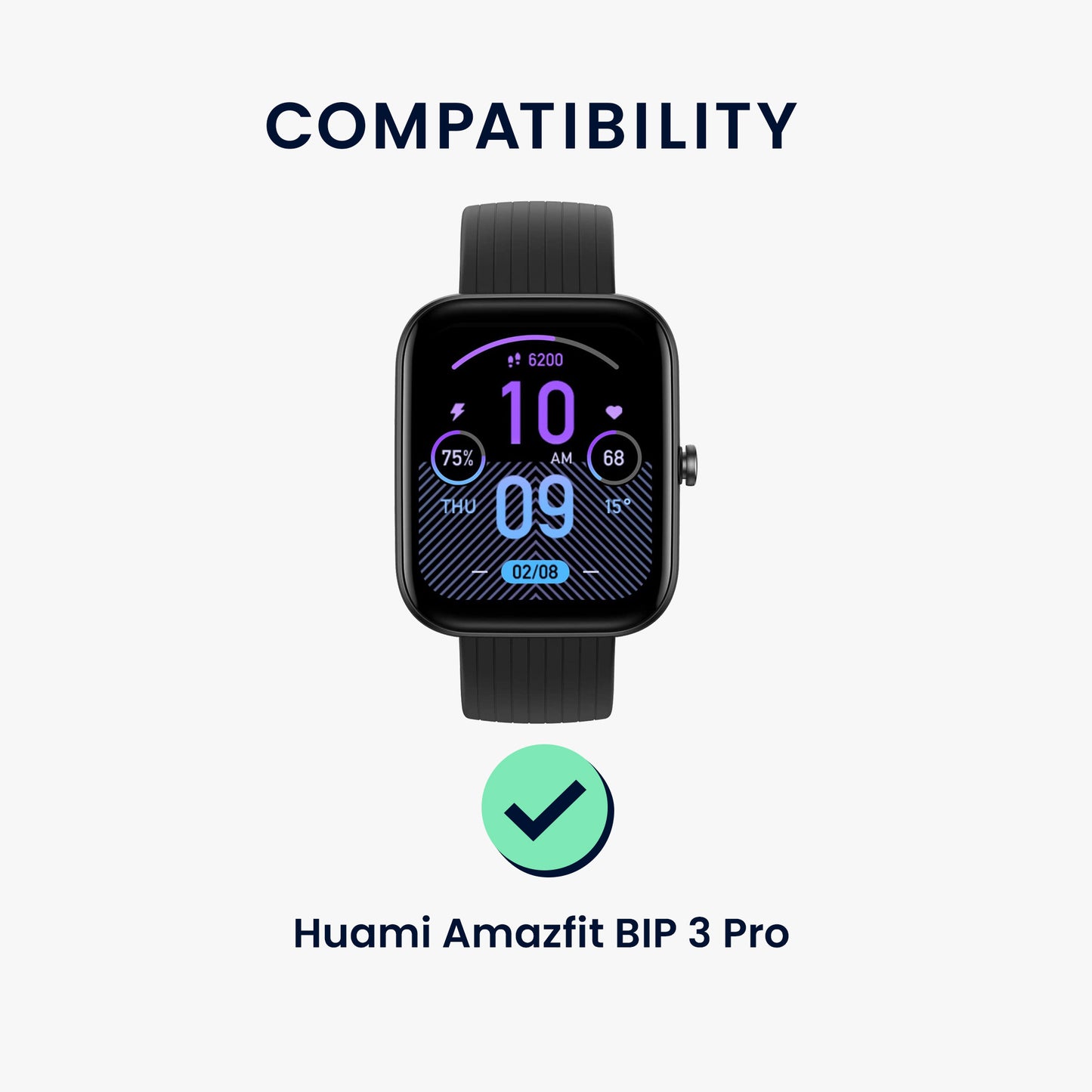 kwmobile Displayschutzfolie kompatibel mit Huami Amazfit Bip 3 Pro Folie Schutzfolie für Fitness Tracker robuster Displayschutz