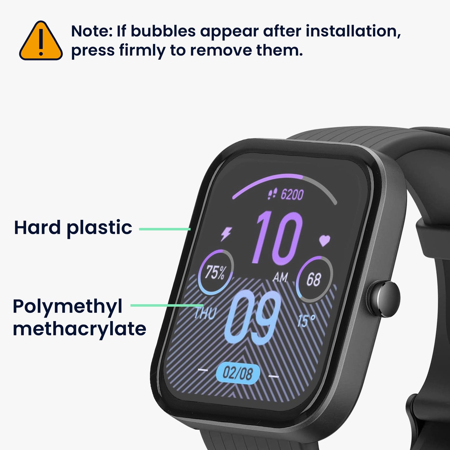 kwmobile Displayschutzfolie kompatibel mit Huami Amazfit Bip 3 Pro Folie Schutzfolie für Fitness Tracker robuster Displayschutz