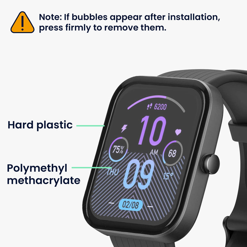 kwmobile Displayschutzfolie kompatibel mit Huami Amazfit Bip 3 Pro Folie Schutzfolie für Fitness Tracker robuster Displayschutz