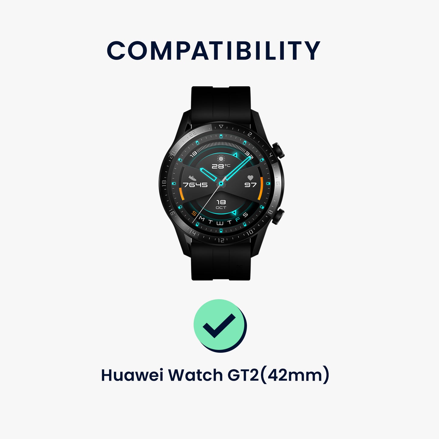 2x Displayschutzfolie für Huawei Watch GT2 (42mm)
