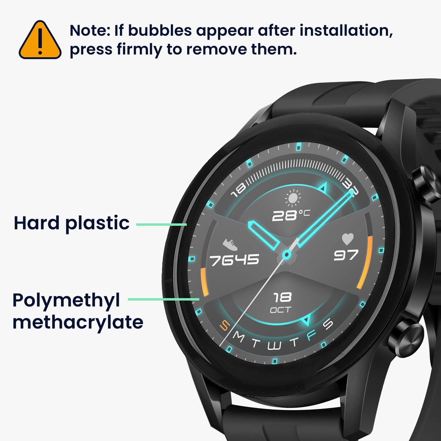 2x Displayschutzfolie für Huawei Watch GT2 (42mm)