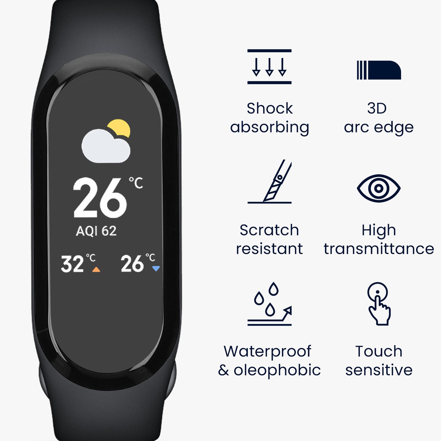 kwmobile Displayschutzfolie kompatibel mit Xiaomi Mi Band 7 Folie Schutzfolie für Fitness Tracker robuster Displayschutz