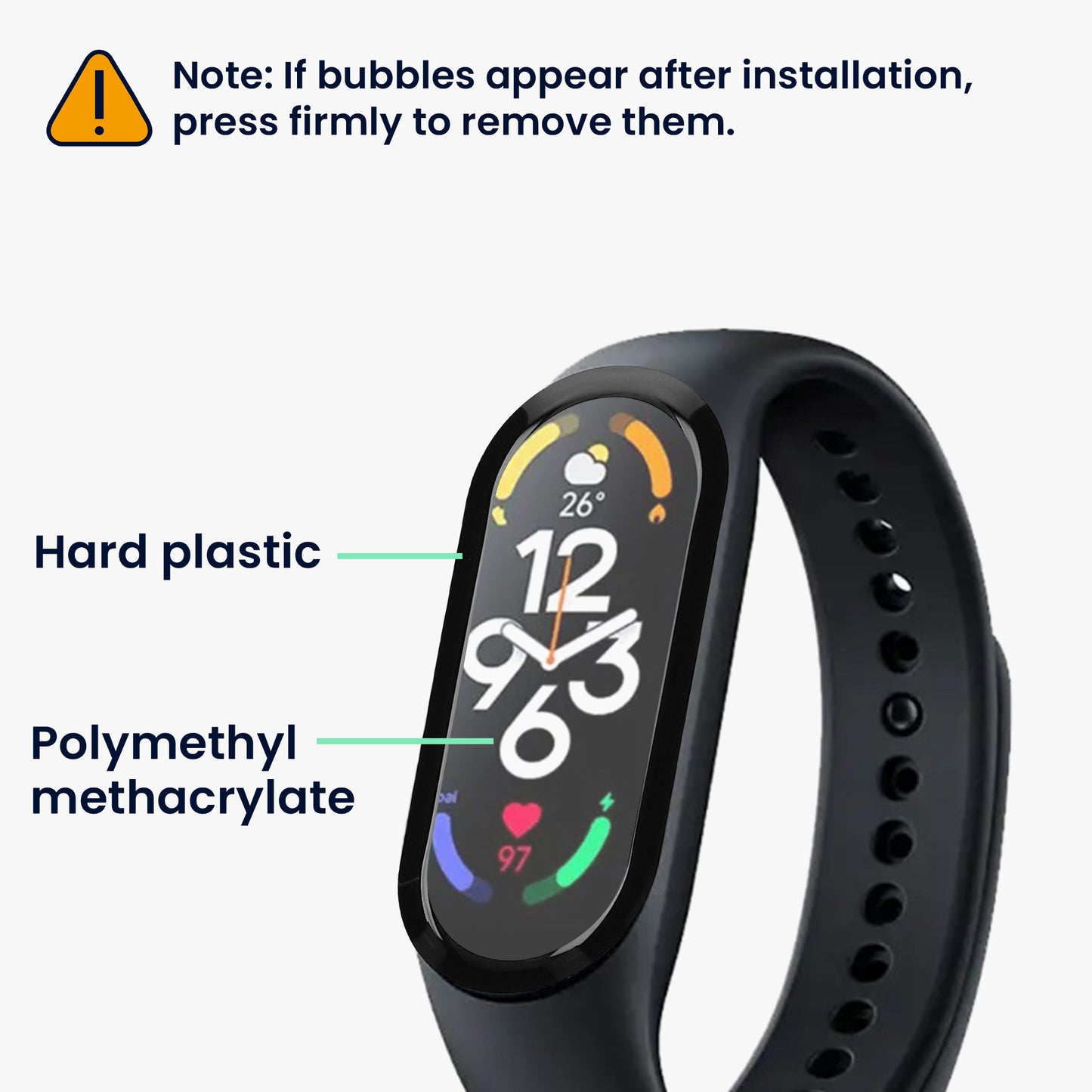 kwmobile Displayschutzfolie kompatibel mit Xiaomi Mi Band 7 Folie Schutzfolie für Fitness Tracker robuster Displayschutz