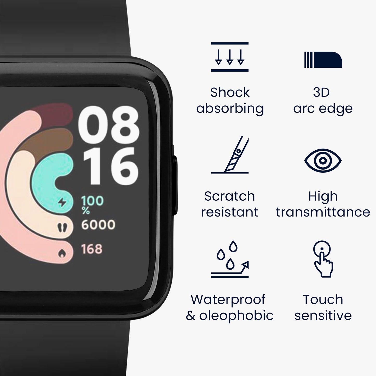 2x Displayschutzfolie für Xiaomi Redmi Watch 2 Lite