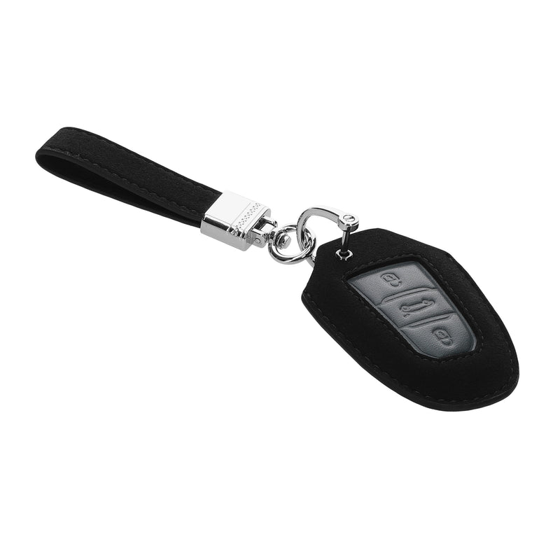 kwmobile Autoschlüssel Kunstleder Hülle kompatibel mit Peugeot Citroen 3-Tasten Smartkey Autoschlüssel (nur Keyless Go) - Schlüsselhülle Schlüssel Case - Cover