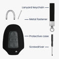 kwmobile Autoschlüssel Kunstleder Hülle kompatibel mit Peugeot Citroen 3-Tasten Smartkey Autoschlüssel (nur Keyless Go) - Schlüsselhülle Schlüssel Case - Cover
