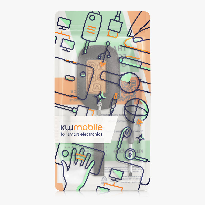 kwmobile Autoschlüssel Hülle kompatibel mit Land Rover Jaguar 5-Tasten Funk Autoschlüssel - Schlüsselhülle Schlüssel Case - Cover