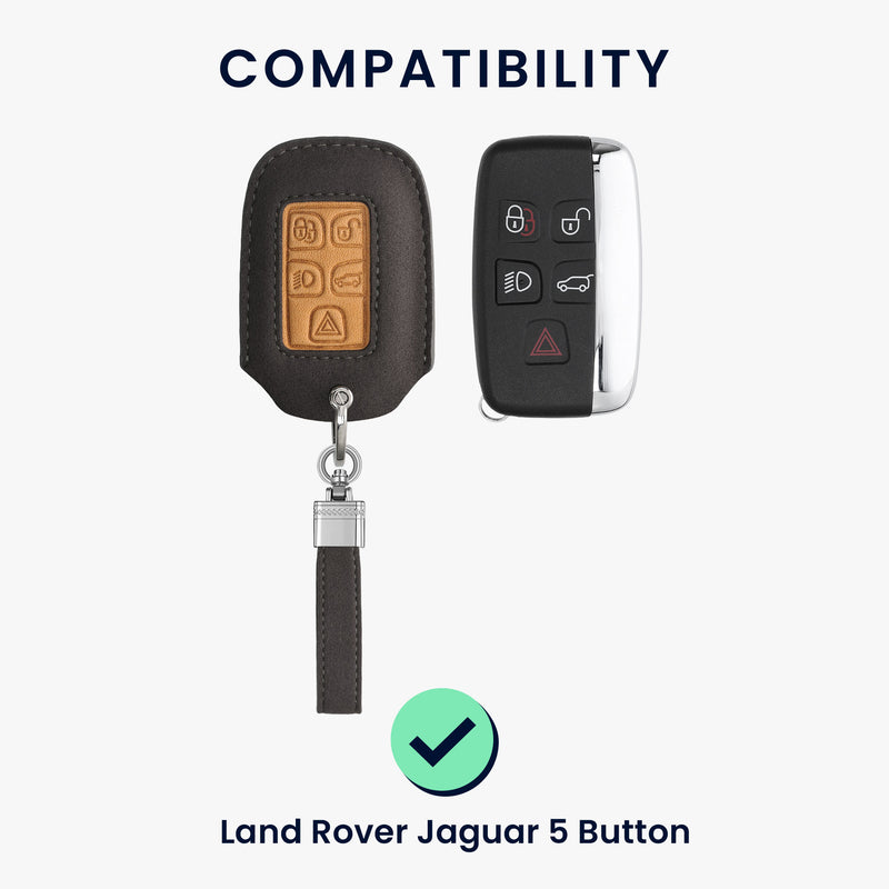 kwmobile Autoschlüssel Hülle kompatibel mit Land Rover Jaguar 5-Tasten Funk Autoschlüssel - Schlüsselhülle Schlüssel Case - Cover