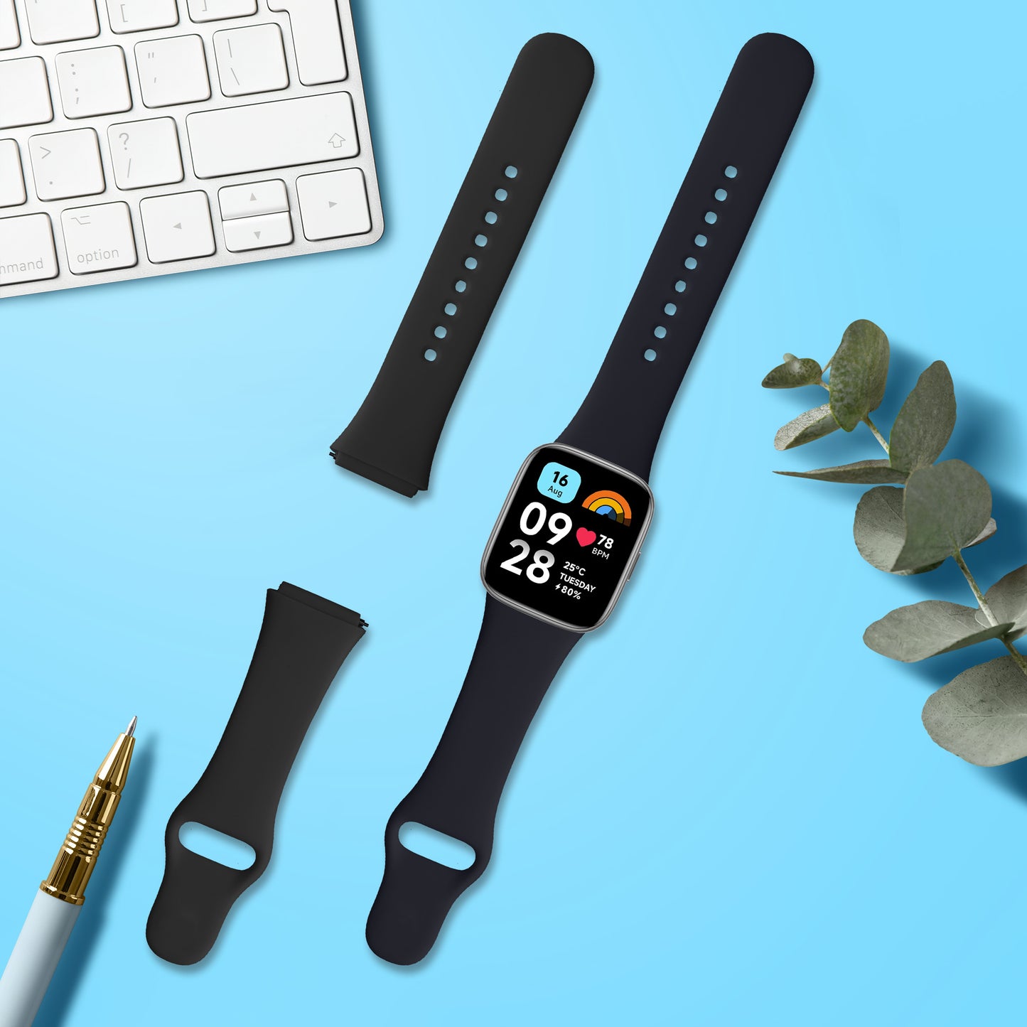 kwmobile Uhrenarmband für Xiaomi Redmi Watch 3 Active Armband Fitnesstracker Band Set Ersatzarmband Smartwatch