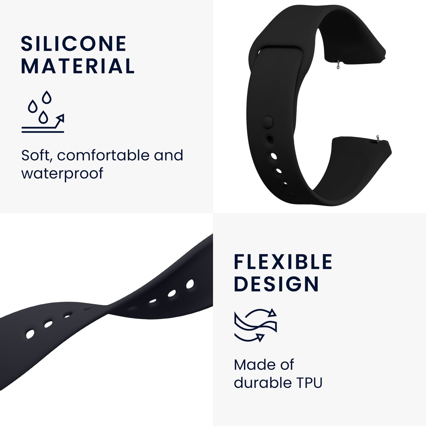 kwmobile Uhrenarmband für Xiaomi Redmi Watch 3 Active Armband Fitnesstracker Band Set Ersatzarmband Smartwatch